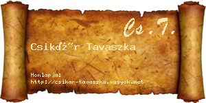 Csikár Tavaszka névjegykártya